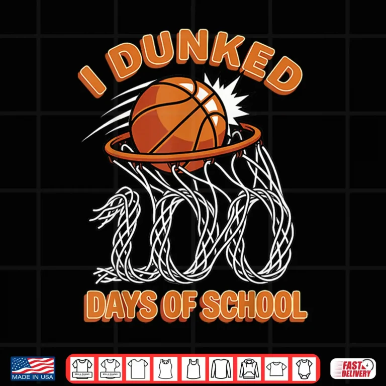 I Dunked 100 Days Of School Basketball Boys 100Th Day Shirt 3 Design I Dunked 100 Days Of School Basketball Boys 100Th Day Shirt