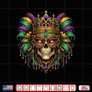 Design Mardi Gras Costume Sugar Skull Carnival Mardi Gras Shirt