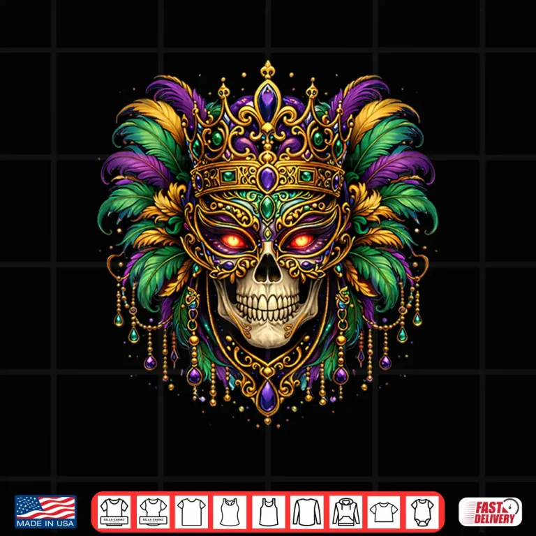 Design Mardi Gras Costume Sugar Skull Carnival Mardi Gras Shirt