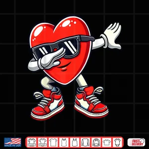 Design ValentineS Dabbing Heart Funny Gifts Mens Kids Boys Girls Shirt