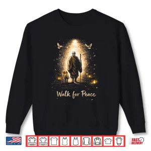 Sweatshirt Walk For Peace Monk And Dog Mindfulness Meditation Shirt