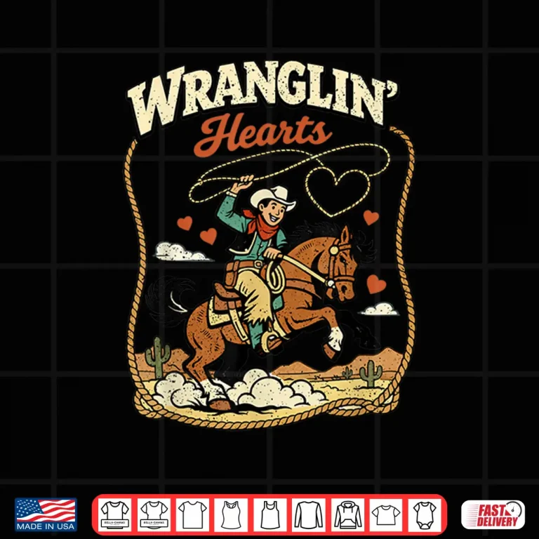 Design Wranglin Hearts Cowboy Western Valentine Boy Country Design Shirt