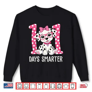 Sweatshirt 100 Days Smarter Dalmatian Dog 100 Days Of School Girls Kids Shirt