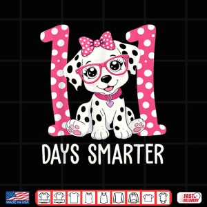Design 100 Days Smarter Dalmatian Dog 100 Days Of School Girls Kids Shirt