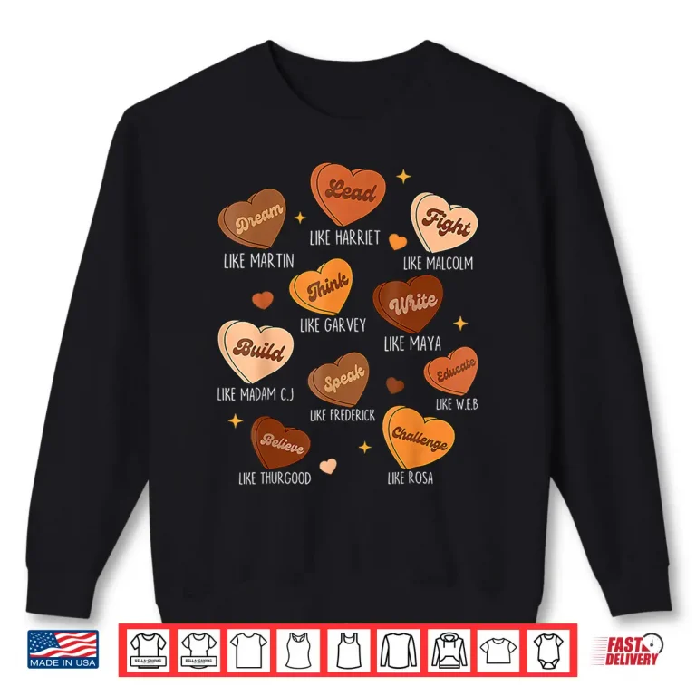 Sweatshirt Black History Month Martin African Women Men Kids Shirt