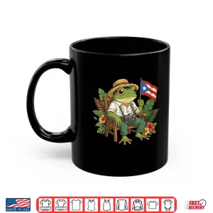 Mug Coqui Frog Puerto Rico Flag Taino Boricua Hispanic Palm Shirt