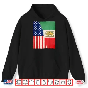 Hoodie Persian American Flag Usa Persia Roots Heritage Shirt