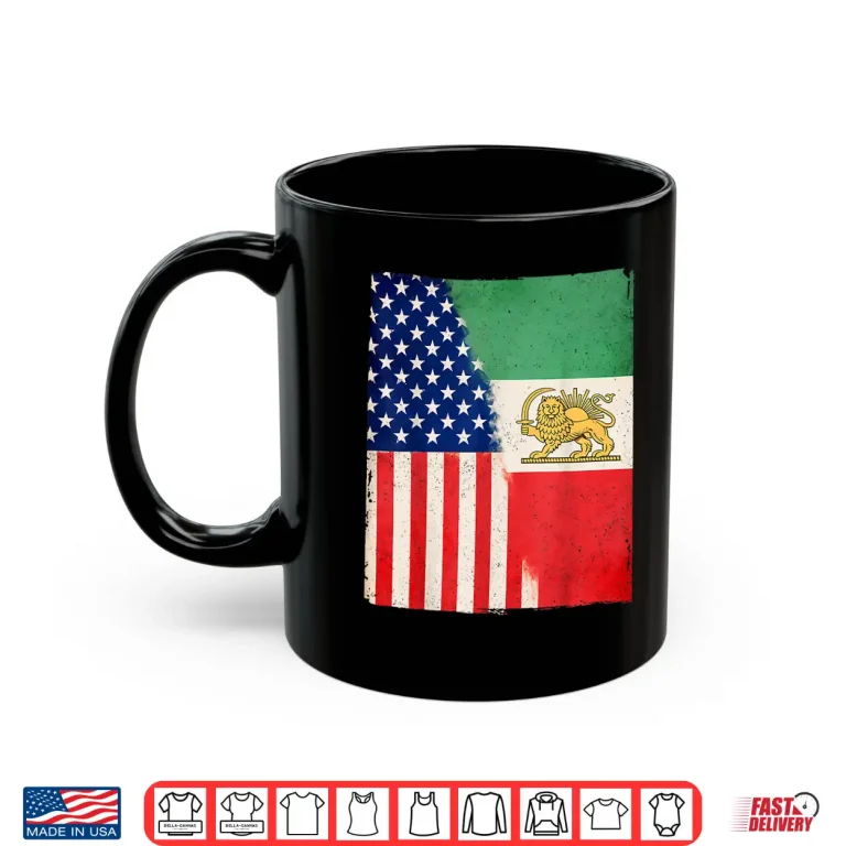 Mug Persian American Flag Usa Persia Roots Heritage Shirt