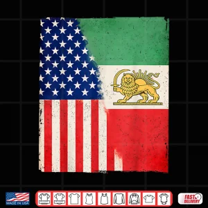 Design Persian American Flag Usa Persia Roots Heritage Shirt