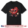Valentines Day Heart Playing Baseball Boys Men Kids Girls Shirt