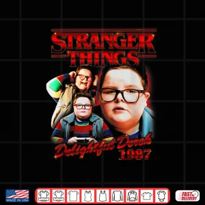 Design Stranger Things Delightful Derek 1987 Collage Montage Style Shirt