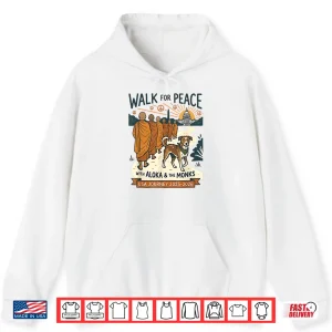 Hoodie Walk For Peace Monks Dog Usa Journey 2025 2026 Vintage Zen Shirt