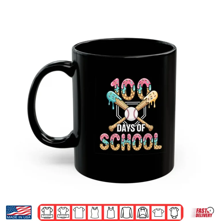Mug 100 Days Of School Baseball 100Th Day Of School Shirt