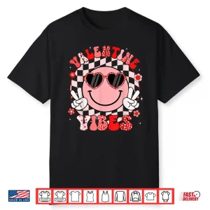 Groovy Valentine Vibes Valentines Day Shirts Women Girl Kids Shirt