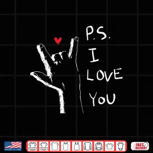 Design Ps I Love You Day ValentineS Day Purple Heart Kid Men Women Shirt