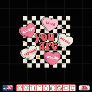 Design Valentine Retro Candy Heart Self Love Affirmation Shirt