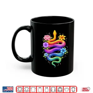 Mug Colorful Floral Snake Flowers Rainbow Women Girls Kids Shirt