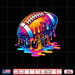 Design Colorful Ice Cream Drip Football Boys Kids Sport Lovers Shirt