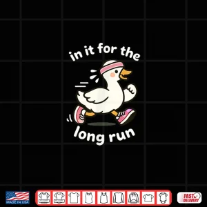 Design Running Goose Cute Cartoon Duck Long Run Fitness Humorous Shirt