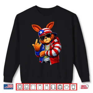 Sweatshirt Cool Bunny Puerto Rico Flag Gifts For Men Women Kids Shirt