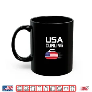 Mug Curling Usa Support Team American Flag Winter Sports Lovers Premium Tri Blend Shirt