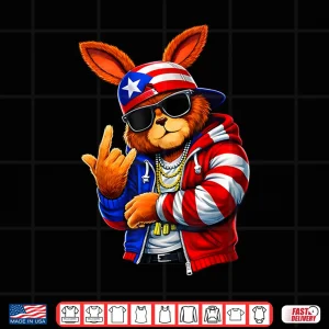 Design Cool Bunny Puerto Rico Flag Gifts For Men Women Kids Shirt