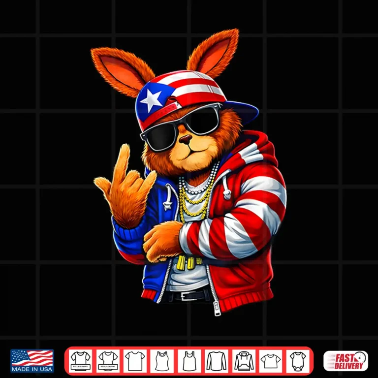 Design Cool Bunny Puerto Rico Flag Gifts For Men Women Kids Shirt
