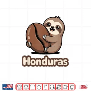 Design Cute Honduras Sloth Hugging Coffee Bean Shirt