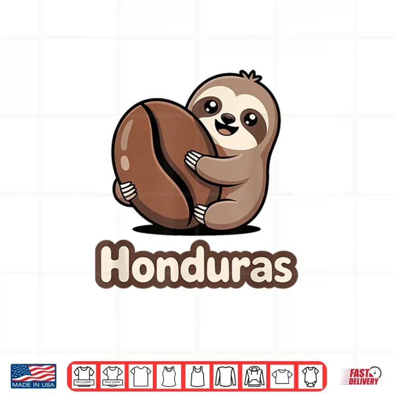 Design Cute Honduras Sloth Hugging Coffee Bean Shirt