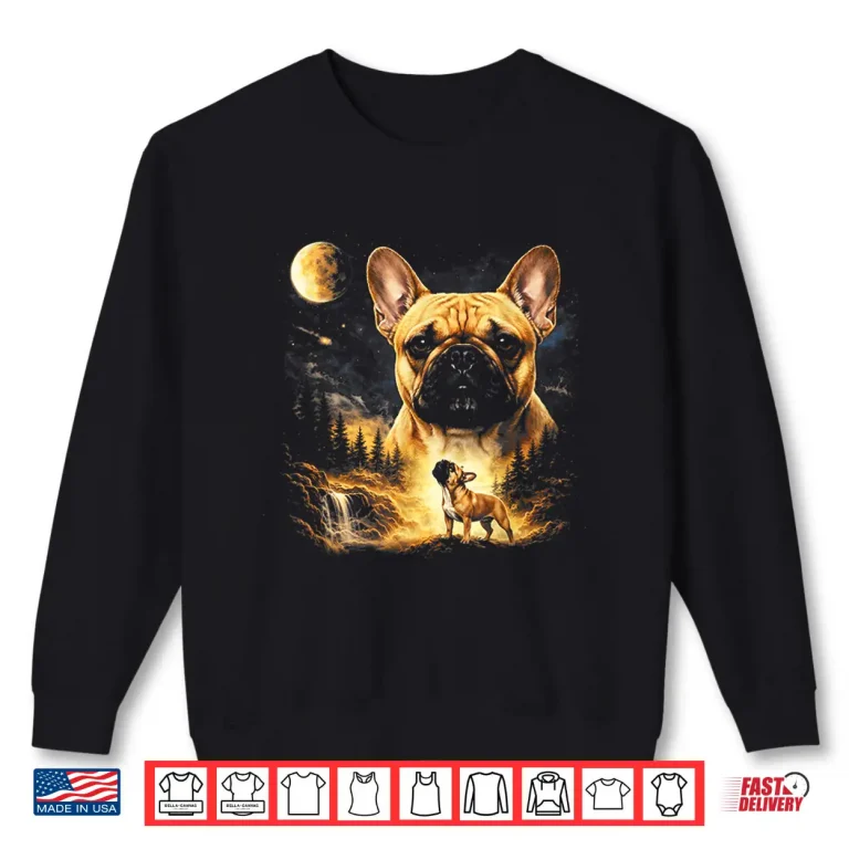 Sweatshirt French Bulldog Howling To The Moon Vintage 90S Funny Dog Shirt