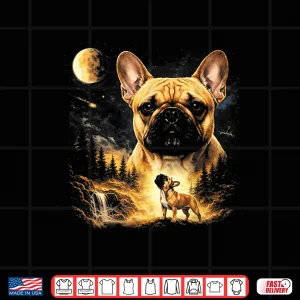 Design French Bulldog Howling To The Moon Vintage 90S Funny Dog Shirt