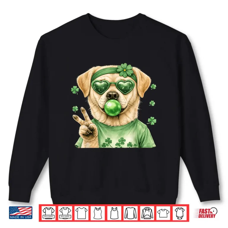 Sweatshirt Funny Labrador St Patricks Day Luck Irish Shamrock Dog Shirt