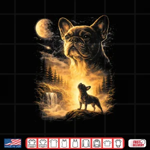 Design French Bulldog Howling To The Moon Meme 90S Animal Graphic Shirt