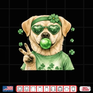 Design Funny Labrador St Patricks Day Luck Irish Shamrock Dog Shirt