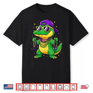 Mardigator Funny Mardi Gras Alligator Outfit Men Boys Kids Shirt