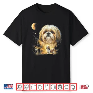 Shih Tzu Howling To The Moon Vintage Shirt