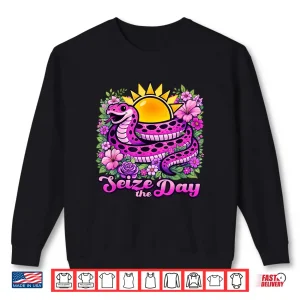 Sweatshirt Seize The Day Happy Snake And Sunshine Shirt