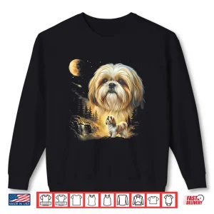 Sweatshirt Shih Tzu Howling To The Moon Vintage Shirt
