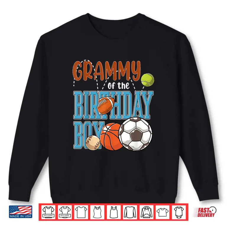 Sweatshirt All Star Grammy Of The Birthday Boy Sports Birthday Shirt