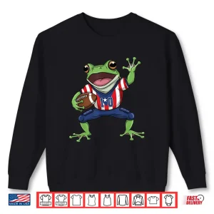 Sweatshirt Funny Coqui Frog Puerto Rico Flag Football Boricua Shirt