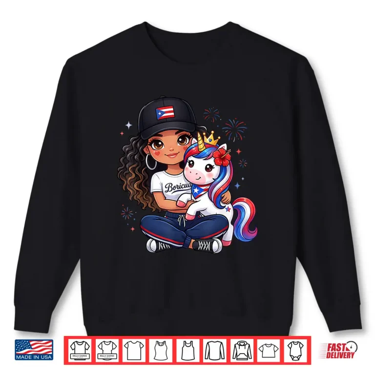 Sweatshirt Princess Unicorn Boricua Flag Toddler Puerto Rican Shirt