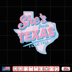 Design SheS From Texas Retro Vintage Texas Girl Shirt