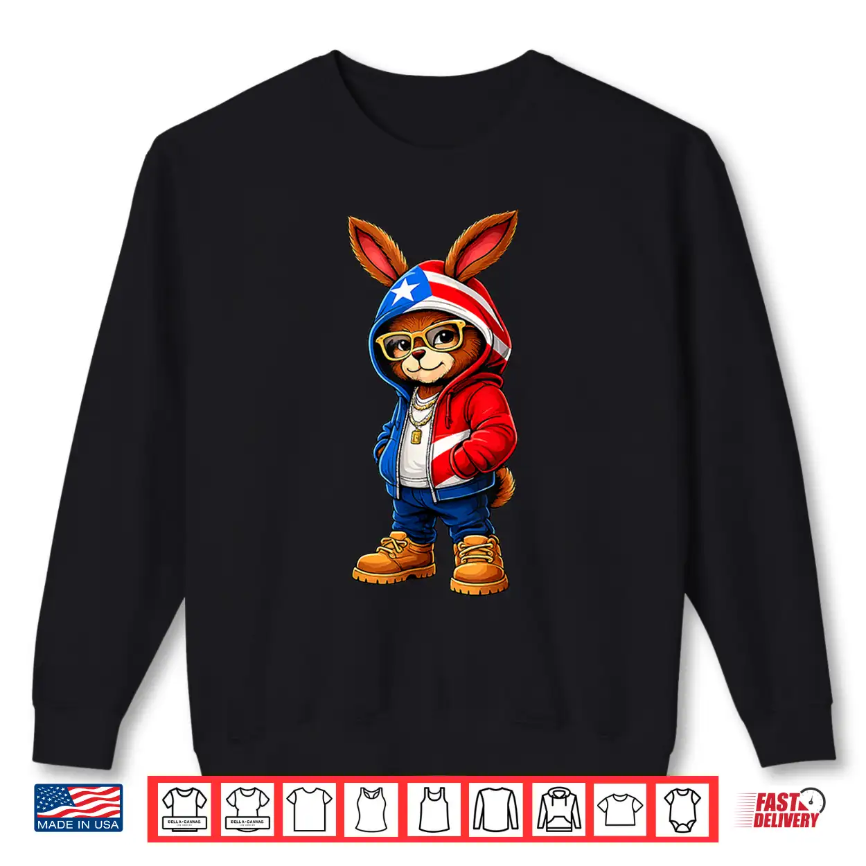Puerto Rico Bunny Cute Cartoon Rabbit Boricua Shirt Puerto Rico Bunny Cute Cartoon Rabbit Boricua Shirt