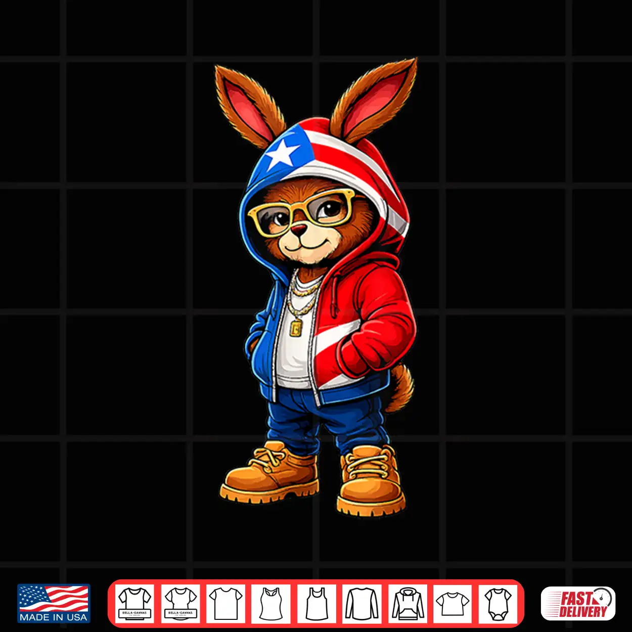 Puerto Rico Bunny Cute Cartoon Rabbit Boricua Shirt Puerto Rico Bunny Cute Cartoon Rabbit Boricua Shirt
