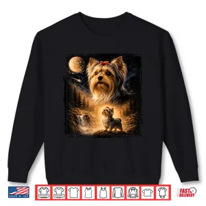 Sweatshirt Vintage 90S Yorkshire Terrier Howling At The Moon Shirt
