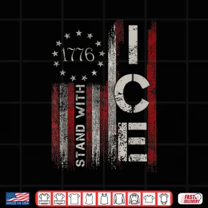 Design Support Immigration Officers American Flag Border Patrol Shirt