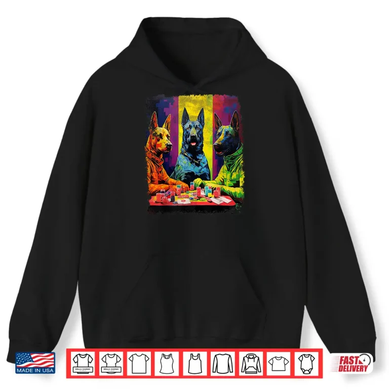 Hoodie Vintage Dog Poker Player Card Game Shirt