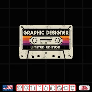 Design Graphic Designer Job Title Vintage Career Shirt 1