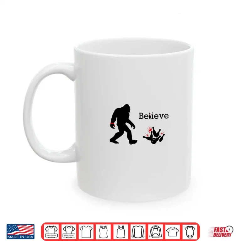 Mug Sasquatch Bigfoot Bowling Designer Graphic Sports Shirt 1