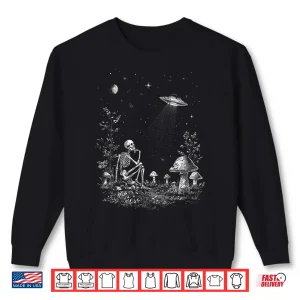 Sweatshirt Skeleton UFO Aliens Designer Graphic Novelty Shirt 1
